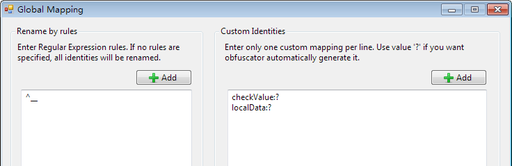 Custom identities mapping